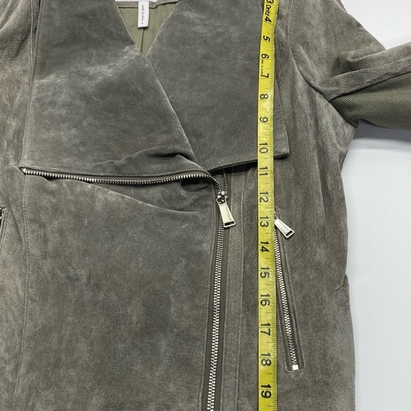 BCBGeneration Women's Gray Suede Jacket Small Pockets Sleeve Zippers - Picture 15 of 16